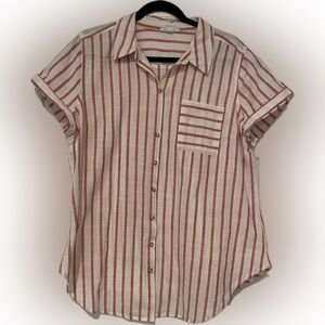 Westport Red and White Striped Blouse size XXL